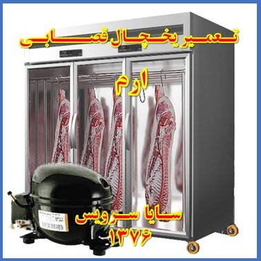 showcase refrigerator Butchers repair eram - تعمیر یخچال ویترینی سوپر گوشت ارم - تعمیر یخچال ویترینی قصابی ارم - سایا سرویس