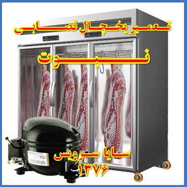 showcase refrigerator Butchers repair nabovvat - تعمیر یخچال ویترینی سوپر گوشت نبوت - تعمیر یخچال ویترینی قصابی نبوت - سایا سرویس